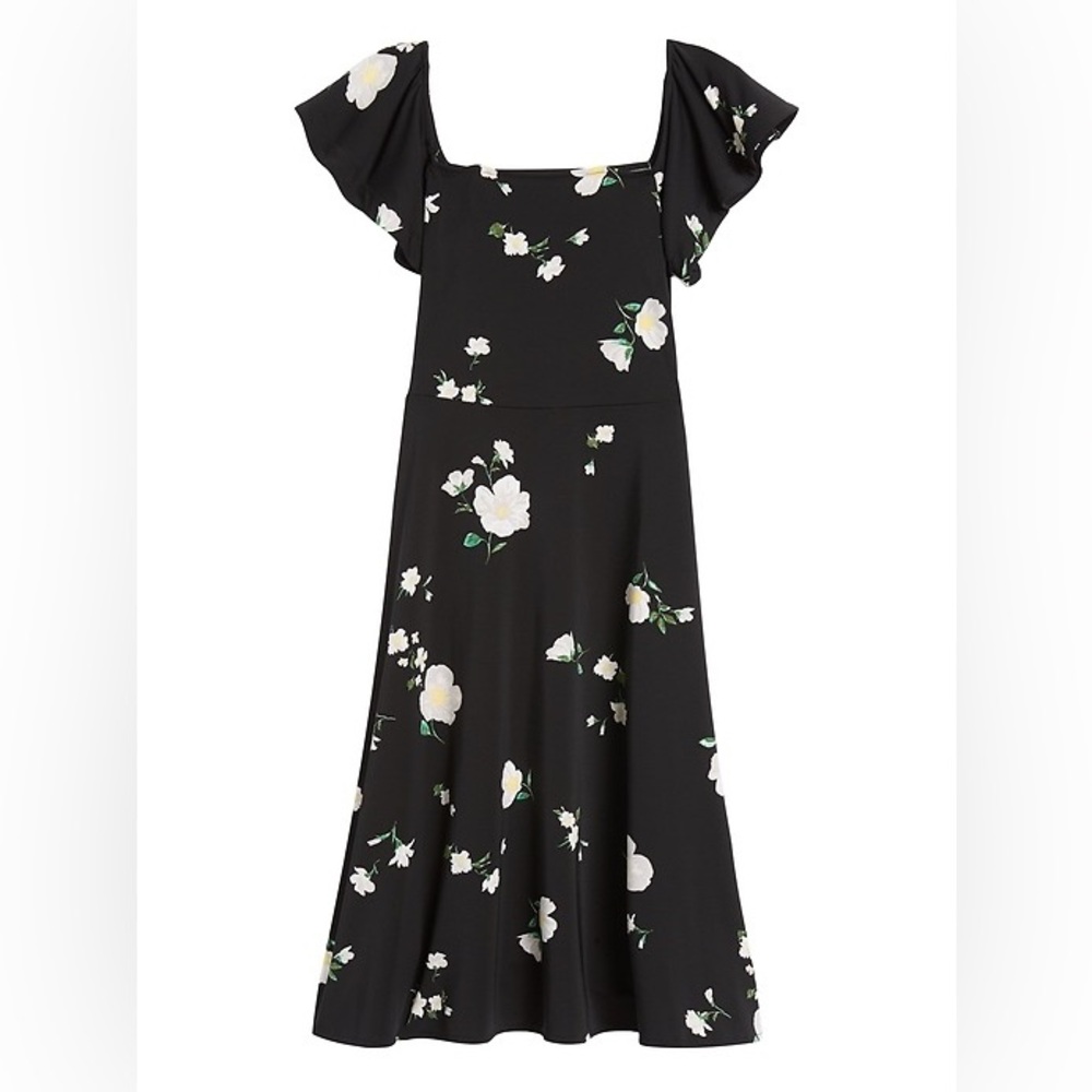 Banana Republic Print Square Neck Midi Dress (Small)